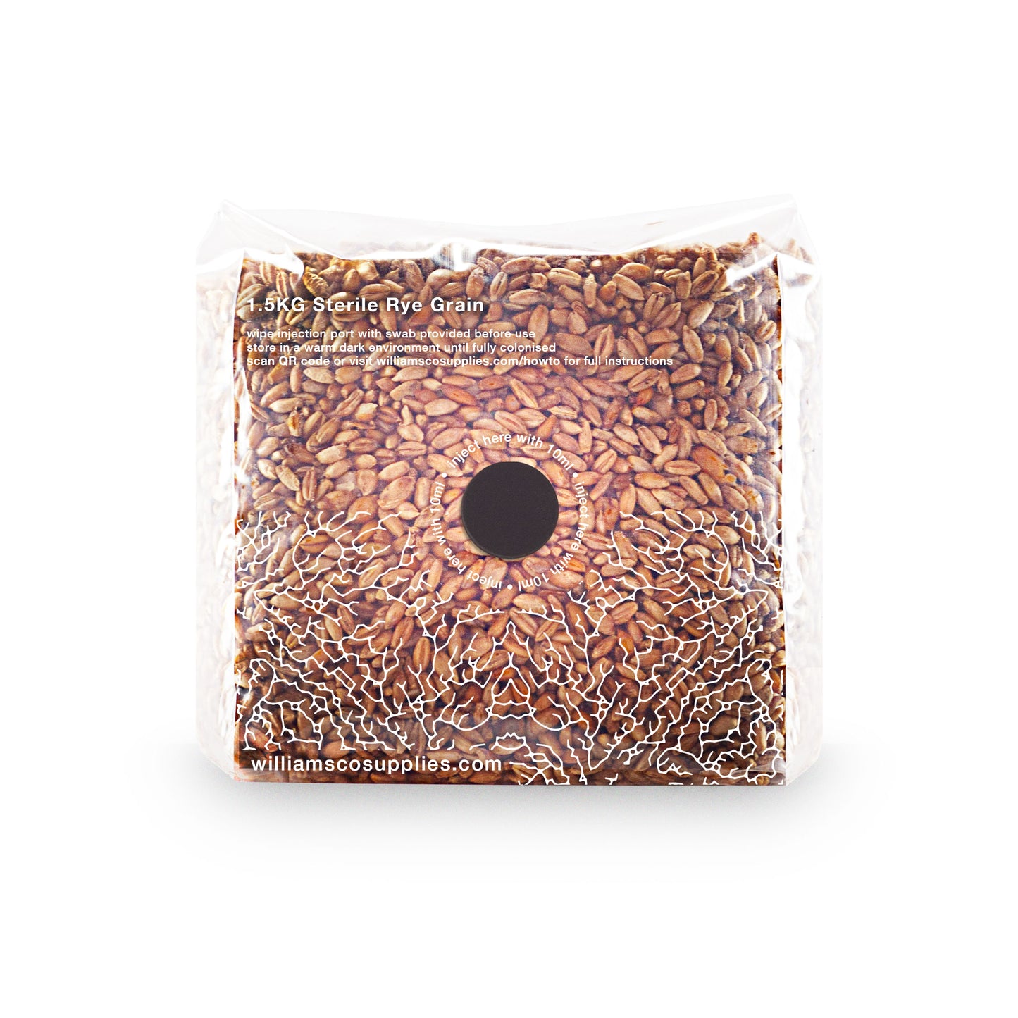 1.5KG Sterile Organic Rye Grain Spawn - Ready to Inoculate | Premium Mushroom Growing Substrate UK