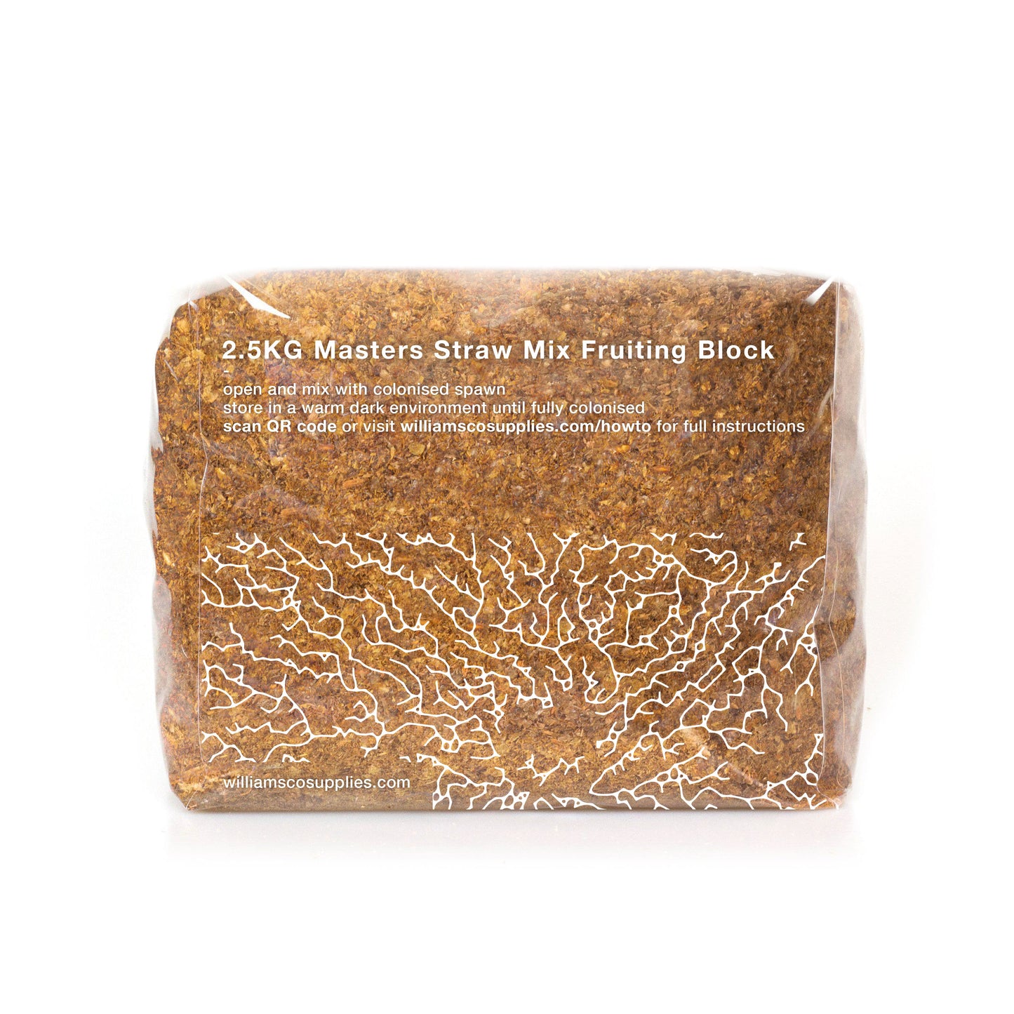 Sterile Masters Straw Mix Mushroom Substrate Fruiting Block | 2.5KG